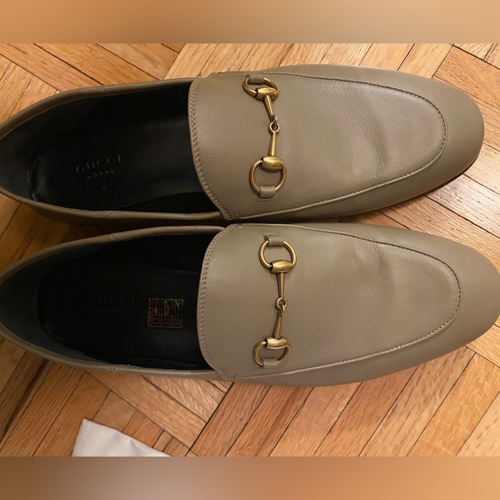 Grey Gucci Jordaan Leather Loafers